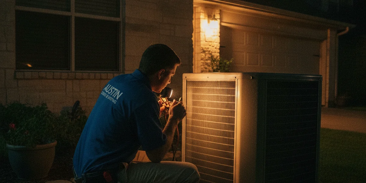 Emergency AC repair technician on a 24/7 call in Austin, TX — AC Repair Austin 24